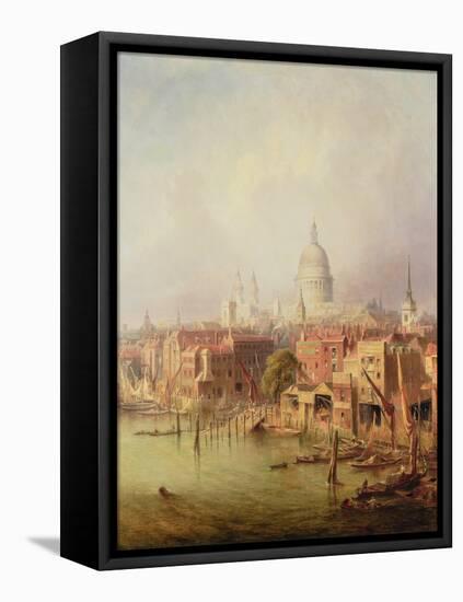 Queenhithe - St. Paul's in the Distance, 1860-F. Lloyds-Framed Stretched Canvas