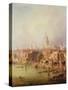 Queenhithe - St. Paul's in the Distance, 1860-F. Lloyds-Stretched Canvas