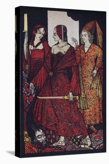 'Queens Who Cut the Bogs of Glanna, Judith of Scripture, and Glorianna', 1910-Harry Clarke-Stretched Canvas