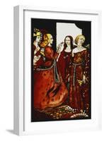 Queens Whose Finger Once Did Stir Men'. 'Queens', Nine Glass Panels Acided, Stained and Painted,…-Harry Clarke-Framed Giclee Print