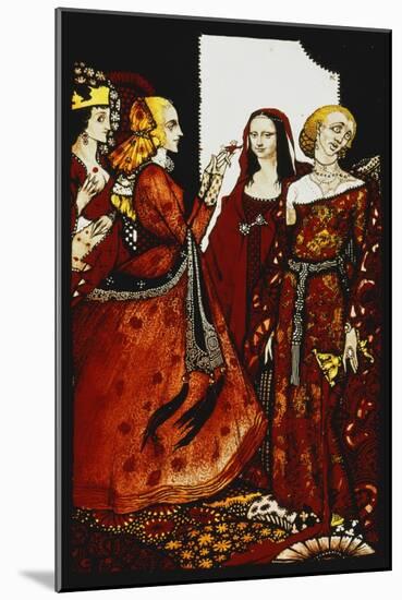 Queens Whose Finger Once Did Stir Men'. 'Queens', Nine Glass Panels Acided, Stained and Painted,…-Harry Clarke-Mounted Giclee Print