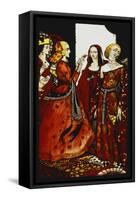 Queens Whose Finger Once Did Stir Men'. 'Queens', Nine Glass Panels Acided, Stained and Painted,…-Harry Clarke-Framed Stretched Canvas