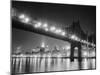 Queensboro Bridge and Manhattan at Night-Bettmann-Mounted Premium Photographic Print