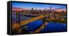 Queensboro Bridge at dusk, Midtown Manhattan, New York City, New York State, USA-null-Framed Stretched Canvas