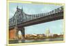 Queensboro Bridge, New York Hospital, New York City-null-Mounted Premium Giclee Print