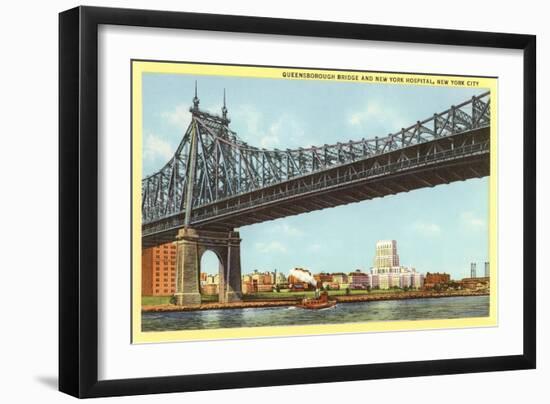 Queensboro Bridge, New York Hospital, New York City-null-Framed Art Print