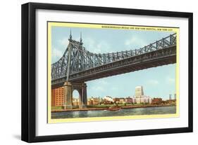 Queensboro Bridge, New York Hospital, New York City-null-Framed Art Print