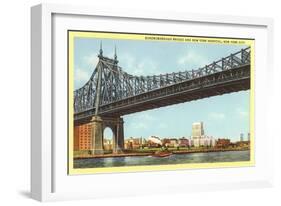 Queensboro Bridge, New York Hospital, New York City-null-Framed Art Print