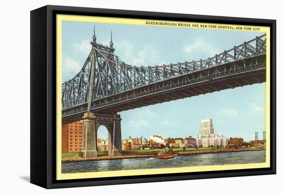 Queensboro Bridge, New York Hospital, New York City-null-Framed Stretched Canvas