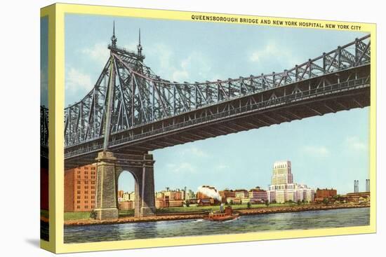 Queensboro Bridge, New York Hospital, New York City-null-Stretched Canvas