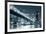 Queensboro Bridge over New York City East River Black and White at Night with River Reflections And-Songquan Deng-Framed Photographic Print