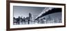 Queensboro Bridge over New York City East River Black and White at Night with River Reflections And-Songquan Deng-Framed Photographic Print