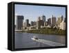 Queensland, Brisbane, View Along Brisbane River Toward City's Central Business District, Australia-Andrew Watson-Framed Stretched Canvas