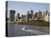 Queensland, Brisbane, View Along Brisbane River Toward City's Central Business District, Australia-Andrew Watson-Stretched Canvas