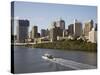 Queensland, Brisbane, View Along Brisbane River Toward City's Central Business District, Australia-Andrew Watson-Stretched Canvas