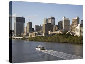 Queensland, Brisbane, View Along Brisbane River Toward City's Central Business District, Australia-Andrew Watson-Stretched Canvas