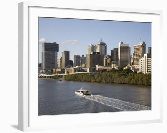 Queensland, Brisbane, View Along Brisbane River Toward City's Central Business District, Australia-Andrew Watson-Framed Photographic Print