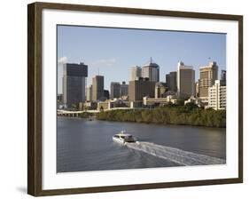 Queensland, Brisbane, View Along Brisbane River Toward City's Central Business District, Australia-Andrew Watson-Framed Photographic Print