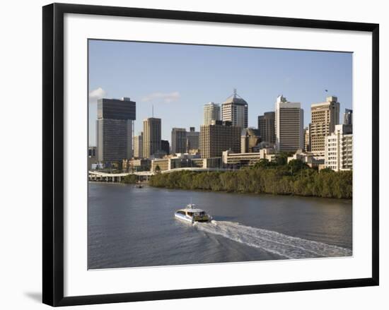 Queensland, Brisbane, View Along Brisbane River Toward City's Central Business District, Australia-Andrew Watson-Framed Photographic Print