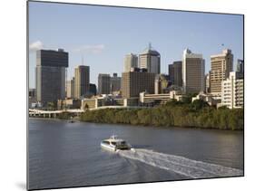 Queensland, Brisbane, View Along Brisbane River Toward City's Central Business District, Australia-Andrew Watson-Mounted Photographic Print