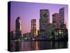 Queensland, Brisbane, View of the Business District at Dusk, Australia-Paul Harris-Stretched Canvas