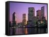 Queensland, Brisbane, View of the Business District at Dusk, Australia-Paul Harris-Framed Stretched Canvas