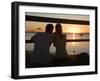 Queensland, Fraser Island, A Couple with Video Camera in Hand Watch Sunset from a Pier, Australia-Andrew Watson-Framed Photographic Print