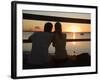 Queensland, Fraser Island, A Couple with Video Camera in Hand Watch Sunset from a Pier, Australia-Andrew Watson-Framed Photographic Print