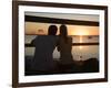 Queensland, Fraser Island, A Couple with Video Camera in Hand Watch Sunset from a Pier, Australia-Andrew Watson-Framed Photographic Print