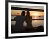 Queensland, Fraser Island, A Couple with Video Camera in Hand Watch Sunset from a Pier, Australia-Andrew Watson-Framed Photographic Print