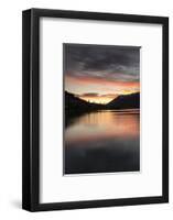 Queenstown and Bob's Peak with dramatic sky at sunrise, Otago, South Island, New Zealand-Ed Rhodes-Framed Photographic Print