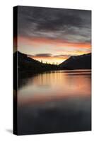 Queenstown and Bob's Peak with dramatic sky at sunrise, Otago, South Island, New Zealand-Ed Rhodes-Stretched Canvas