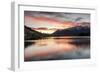 Queenstown and Bob's Peak with red sky at sunrise, Otago, South Island, New Zealand-Ed Rhodes-Framed Photographic Print