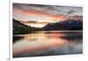 Queenstown and Bob's Peak with red sky at sunrise, Otago, South Island, New Zealand-Ed Rhodes-Framed Photographic Print