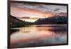 Queenstown and Bob's Peak with red sky at sunrise, Otago, South Island, New Zealand-Ed Rhodes-Framed Photographic Print