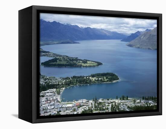 Queenstown Bay and the Remarkables, Otago, South Island, New Zealand-Desmond Harney-Framed Stretched Canvas