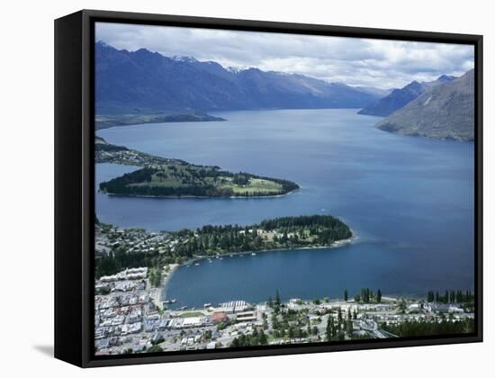 Queenstown Bay and the Remarkables, Otago, South Island, New Zealand-Desmond Harney-Framed Stretched Canvas