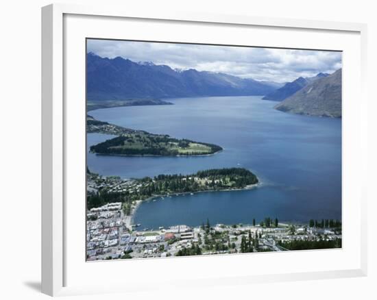 Queenstown Bay and the Remarkables, Otago, South Island, New Zealand-Desmond Harney-Framed Photographic Print