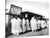 Queing for Railway Tickets, Seoul, Korea, 1900-null-Stretched Canvas