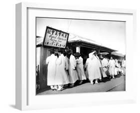 Queing for Railway Tickets, Seoul, Korea, 1900-null-Framed Giclee Print