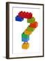 Question Mark Made from Plastic Building Blocks-Flynt-Framed Art Print