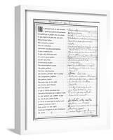 Questionnaire Completed by Marcel Proust, 1890-Marcel Proust-Framed Giclee Print