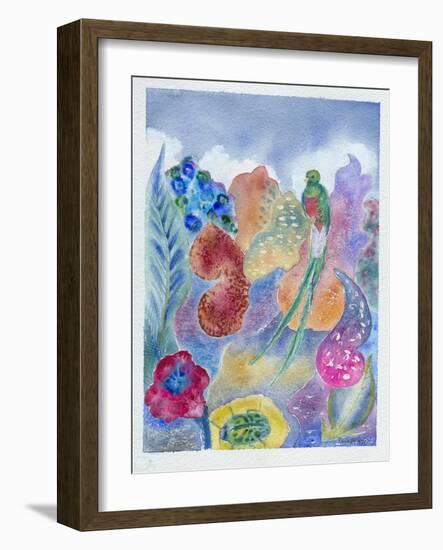 Quetzal with Leaf Beetle, 2010-Louise Belanger-Framed Giclee Print