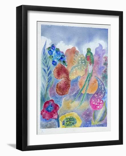 Quetzal with Leaf Beetle, 2010-Louise Belanger-Framed Giclee Print