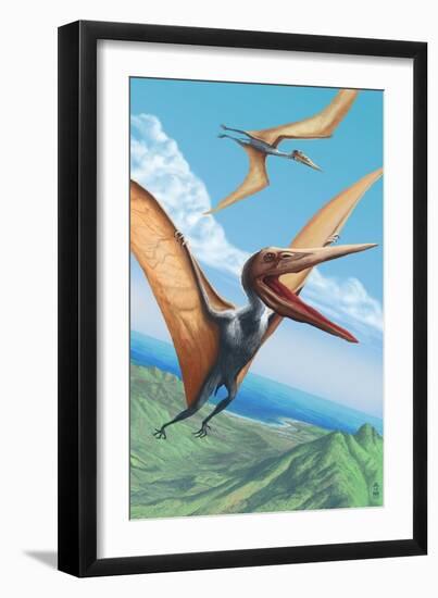 Quetzalcoatlus Dinosaur-Lantern Press-Framed Art Print