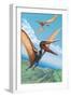 Quetzalcoatlus Dinosaur-Lantern Press-Framed Art Print