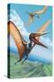 Quetzalcoatlus Dinosaur-Lantern Press-Stretched Canvas