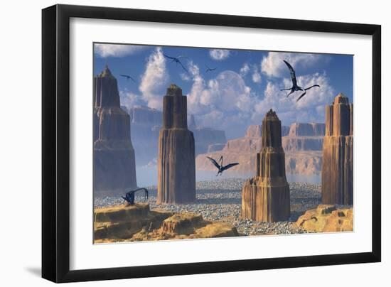 Quetzalcoatlus Dwelling Place-null-Framed Art Print