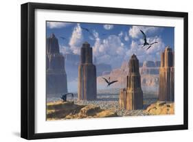 Quetzalcoatlus Dwelling Place-null-Framed Art Print