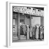 Queue for a Soup Kitchen for the Unemployed in Chicago, C.1933-null-Framed Photographic Print